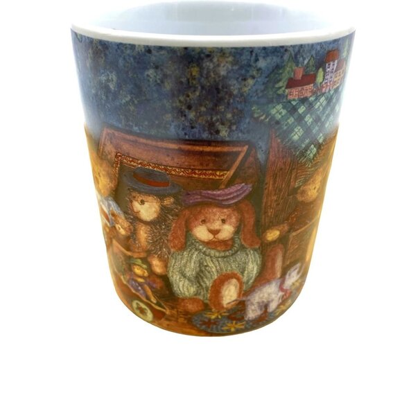Vintage 1998 Lang and Wise ALL DECKED OUT Anna Krajewski Teddy Bear Coffee Mug - Picture 2 of 5